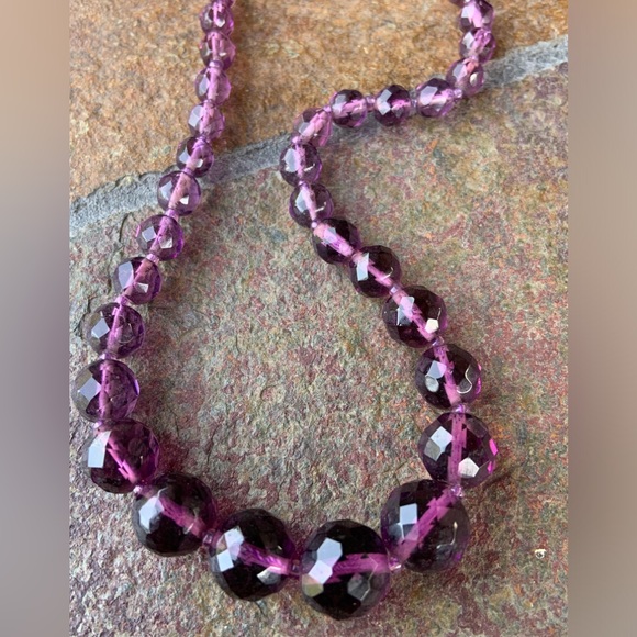 Amethyst Stranded Bead Necklace - Picture 7 of 10
